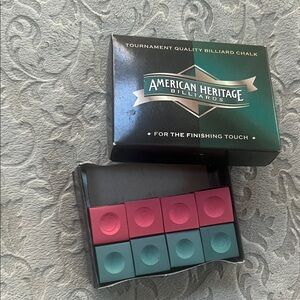 American Heritage Billiards Cue Chalk Set - Red & Green- set of 8